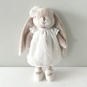 BUKOWSKI Sweden Lena Bunny Plush Soft Tan Rabbit White Nightgown Bow Stuffed Toy